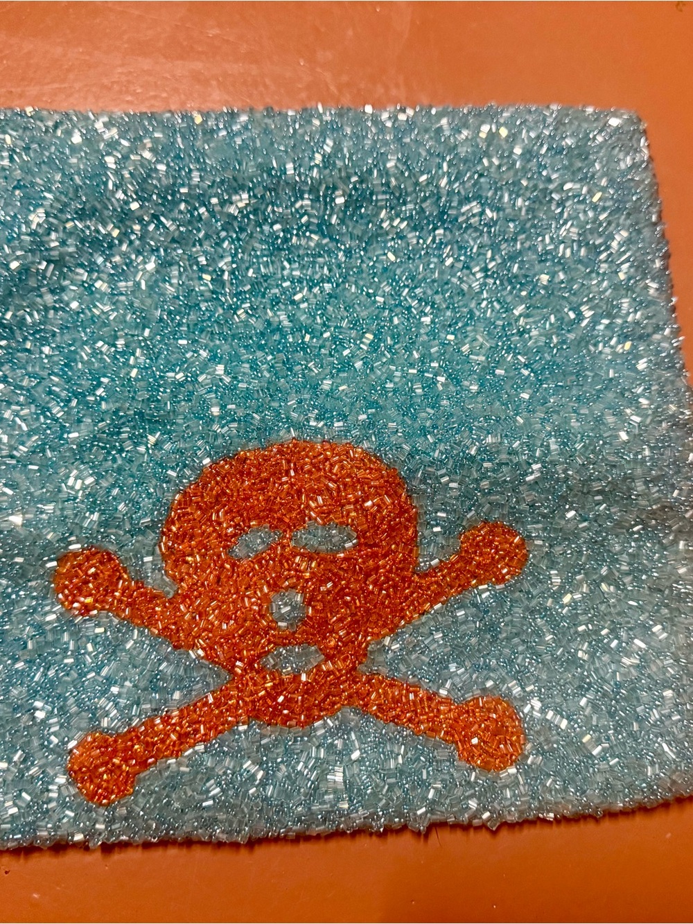 Moyna Beaded Skull Clutch
